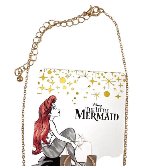Disney The Little Mermaid Vintage Gold Rose Gold Charm Necklace and Ring Bundle - Picture 5 of 5
